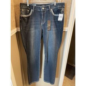 NWT Earl's Jeans  Embellished Women's Size‎ 14  Straight Leg